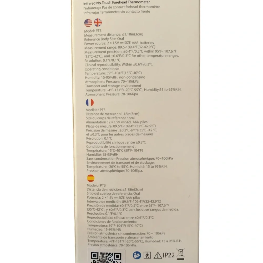 iHealth PT3 Infrared No-Touch Forehead‎ Thermometer - Picture 3 of 4